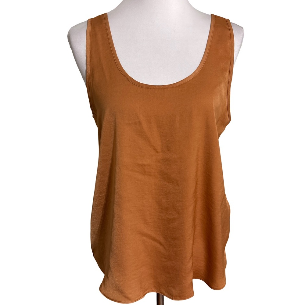 Anthropologie Sleeveless Scoop Neck Tank Top - Rust Orange